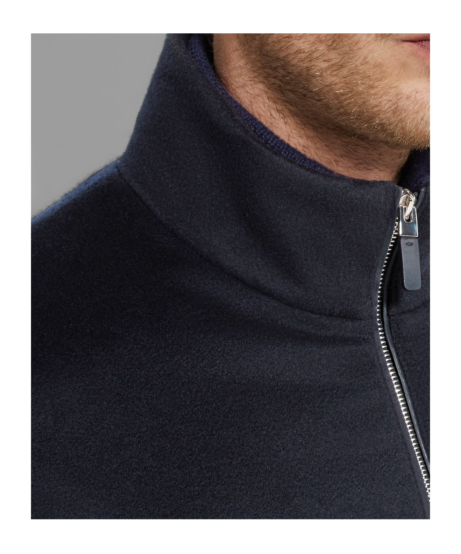 Zegna Panelled Zip-up Cardigan In Blue