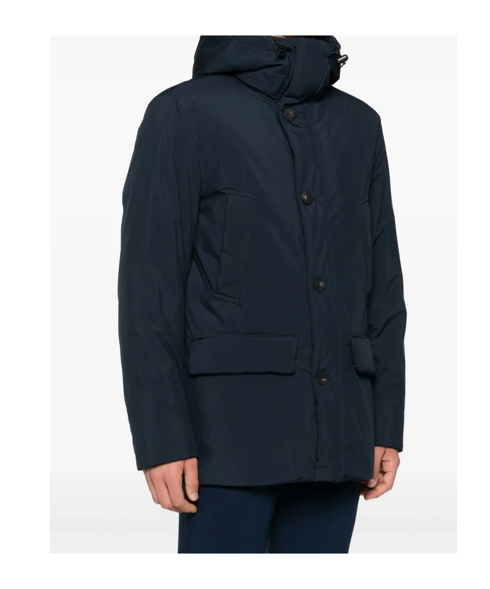 Woolrich Lined Lightweight Cotton Blend Utility Jacket In Black