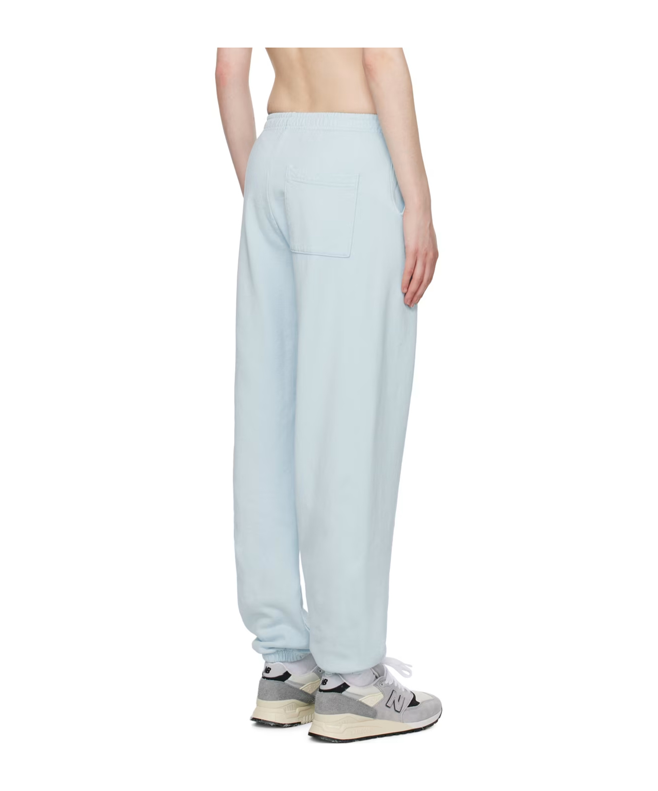 Shop Sporty And Rich Sporty Rich Logo Printed Elasticated Waistband Pants In Blue