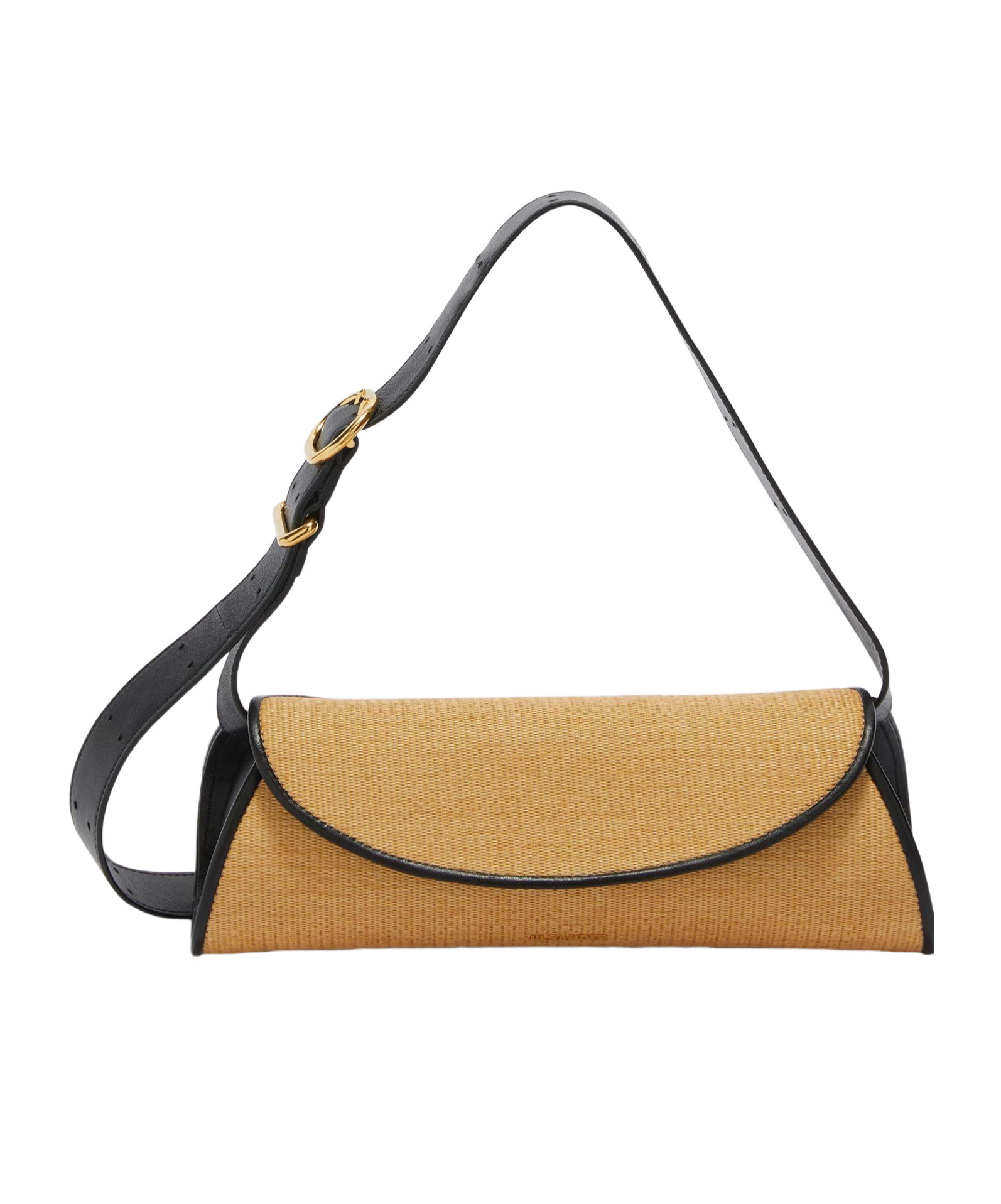 Jil Sander Small Cannolo Interwoven Raffia Shoulder Bag In Nude