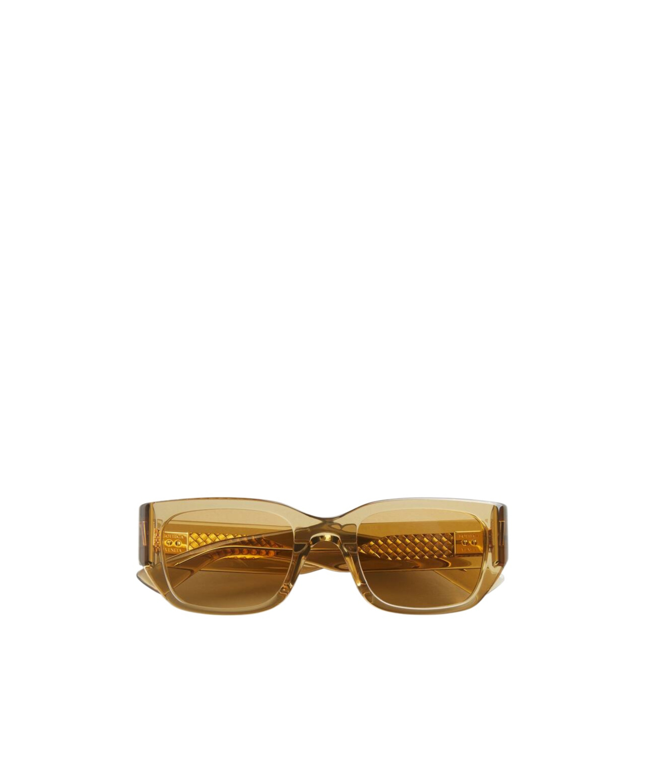 Bottega Veneta Intrecciato Square Sunglasses In Brown
