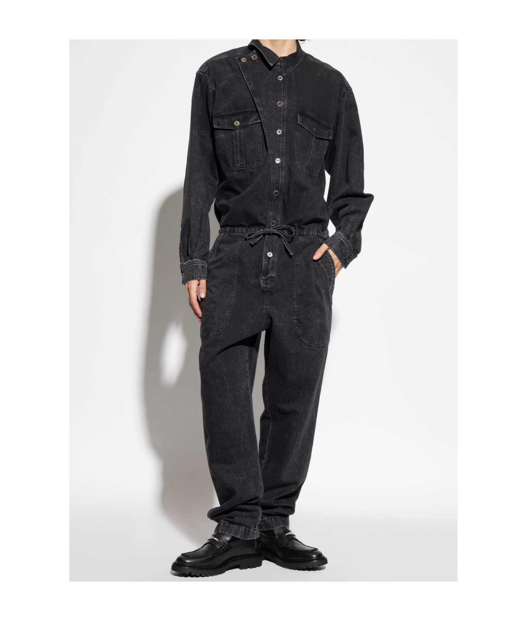 Isabel Marant Button-fastening Pocket Jumpsuit In Black
