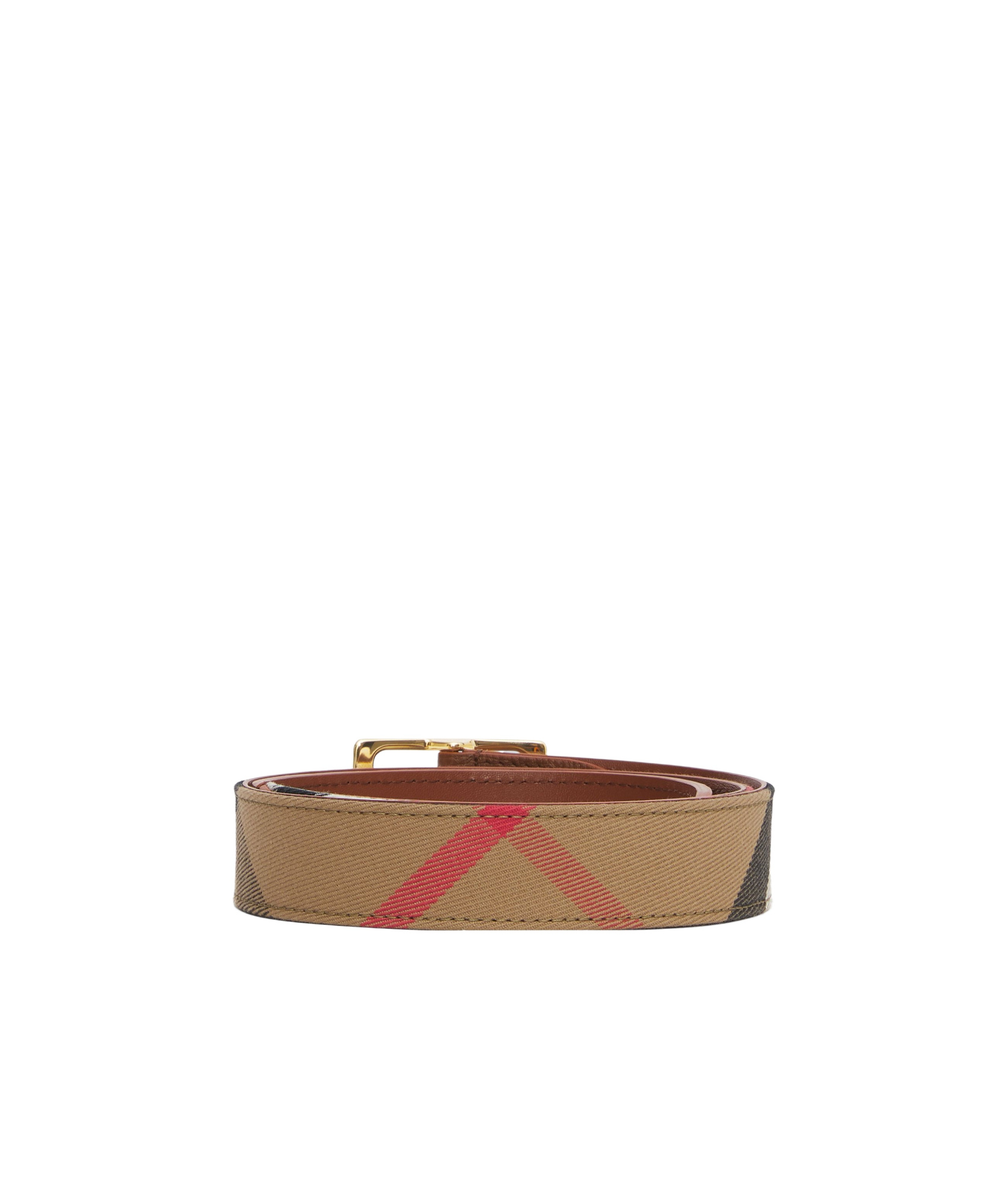 Burberry Double-sided House Checked Belt In Brown