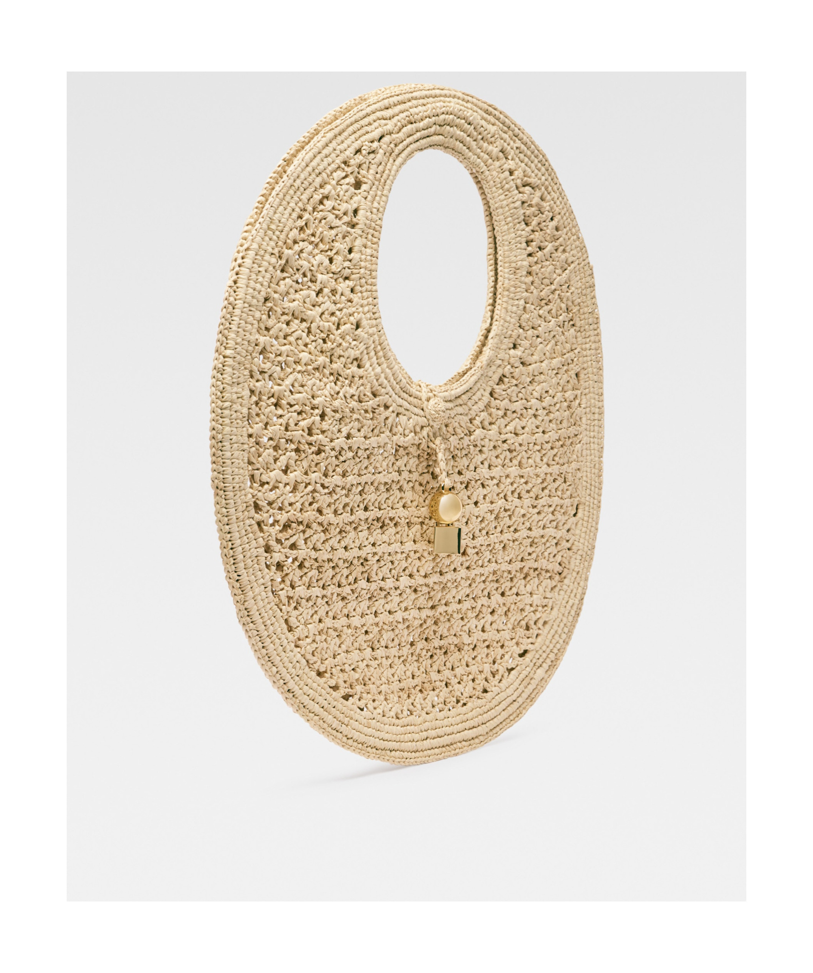 Jacquemus The Spiaggia Round Bag In Natural Color