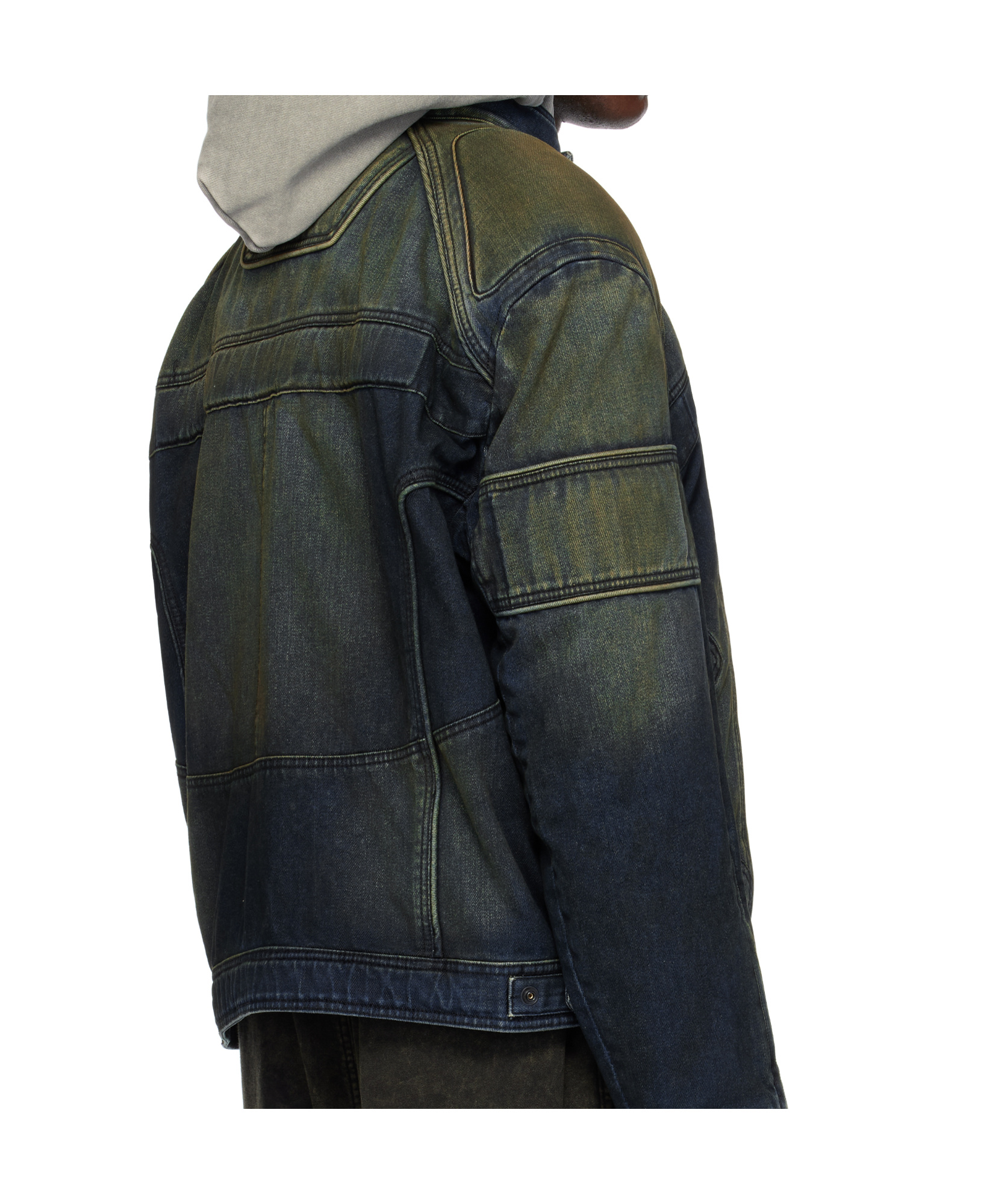 Juunj Denim Bomber Jacket In Black