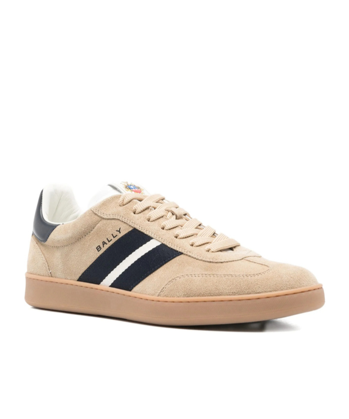 Bally Retro Stripe-detail Suede Sneakers In Neutral