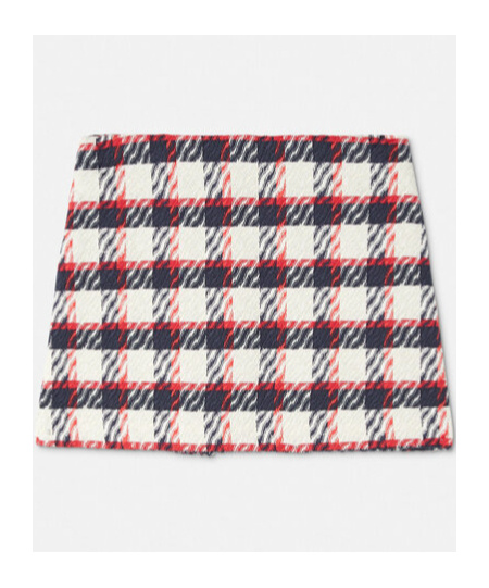 Versace Checked Tweed Mini Skirt In Multicolor