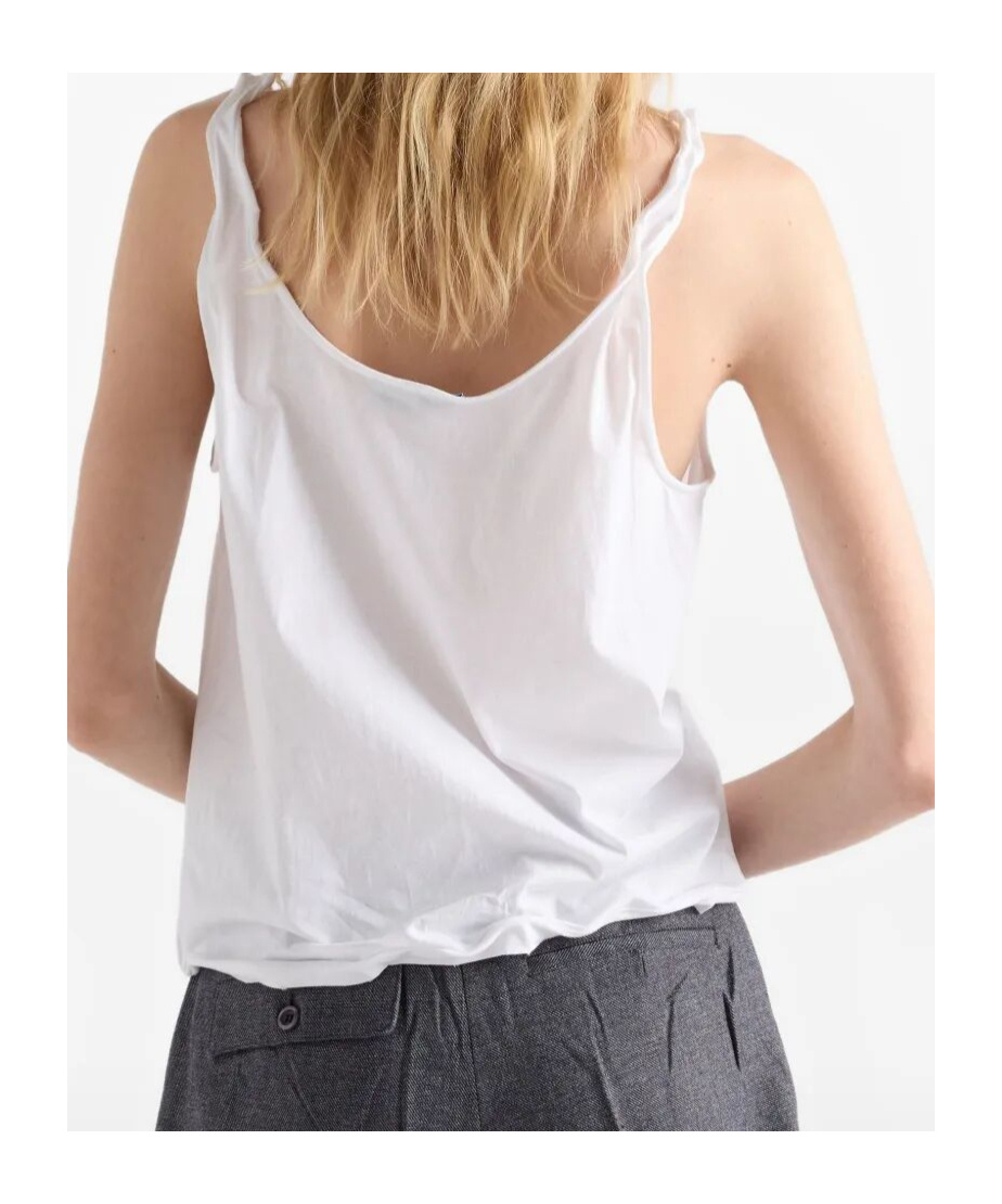 Prada Lightweight Sleeveless Scoop Neck Tank In White