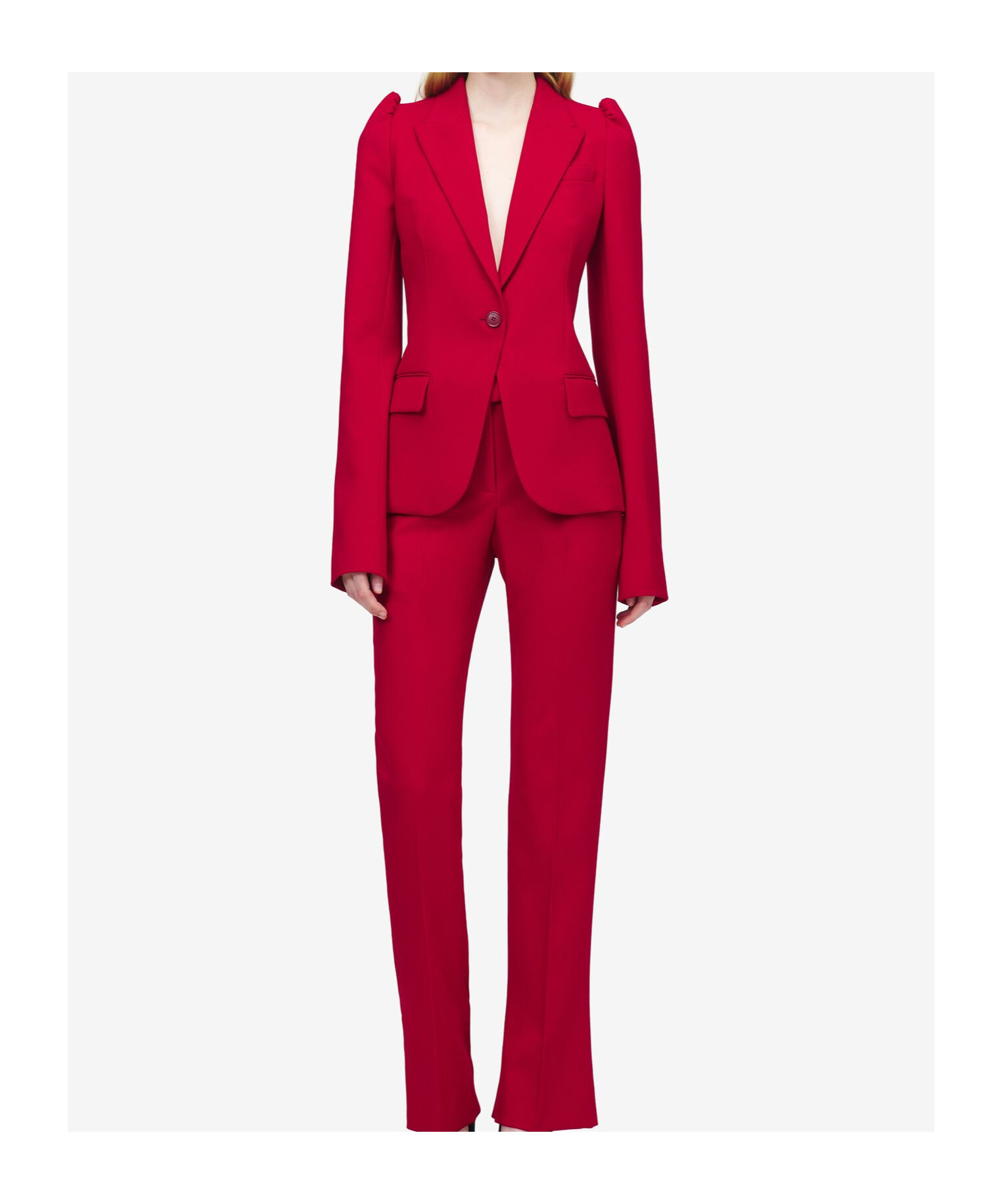 Alexander Mcqueen Women's Single-breasted Jacket In Crimson In Pink