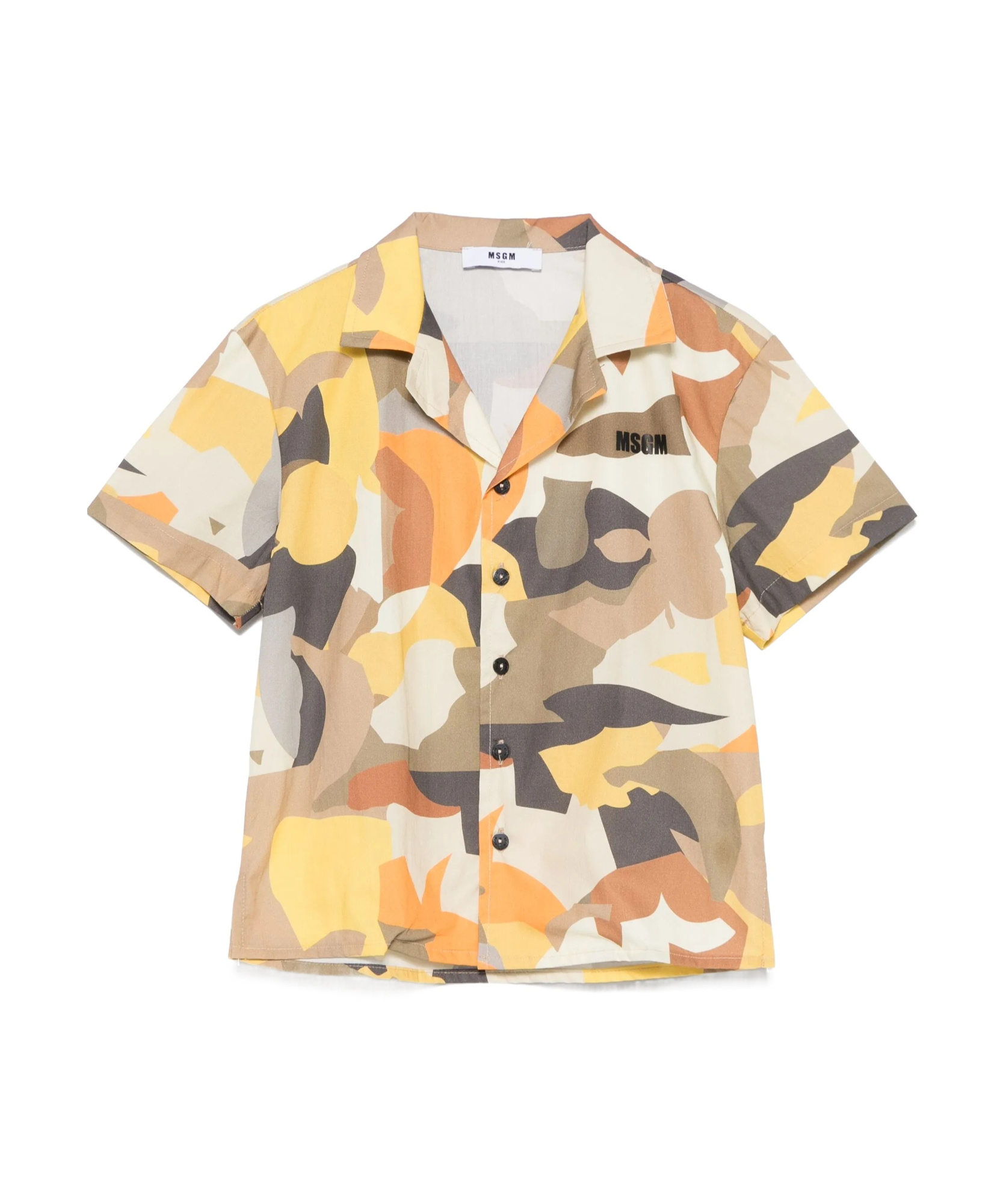 Msgm Kids Camouflage Printed Poplin Shirt