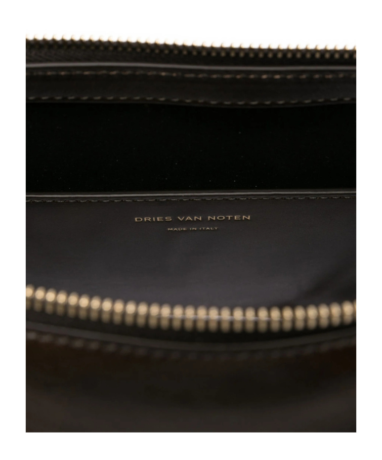 Dries Van Noten Zipper Shoulder Bag In Black