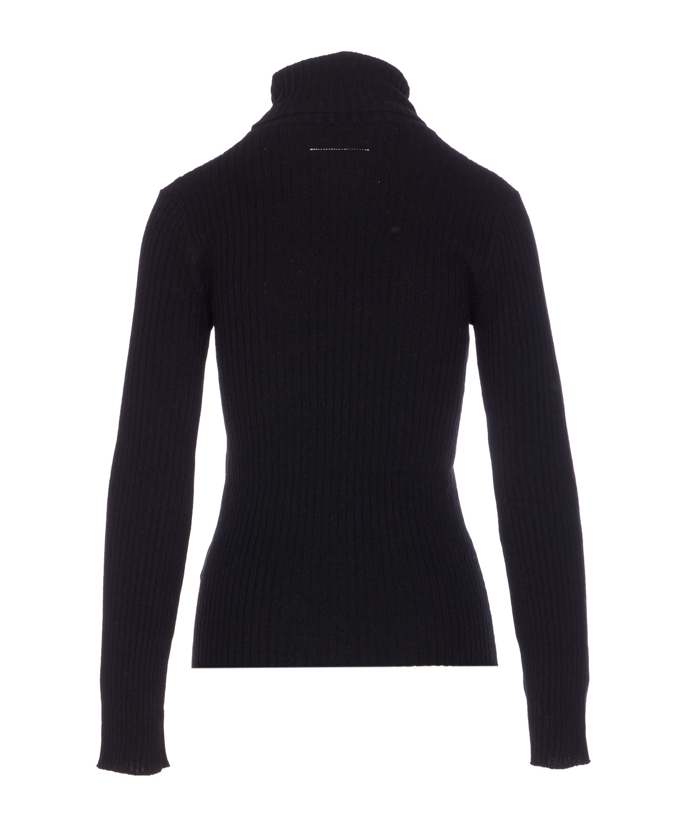 Mm6 Maison Margiela Ribbed Turtleneck Sweater In Black
