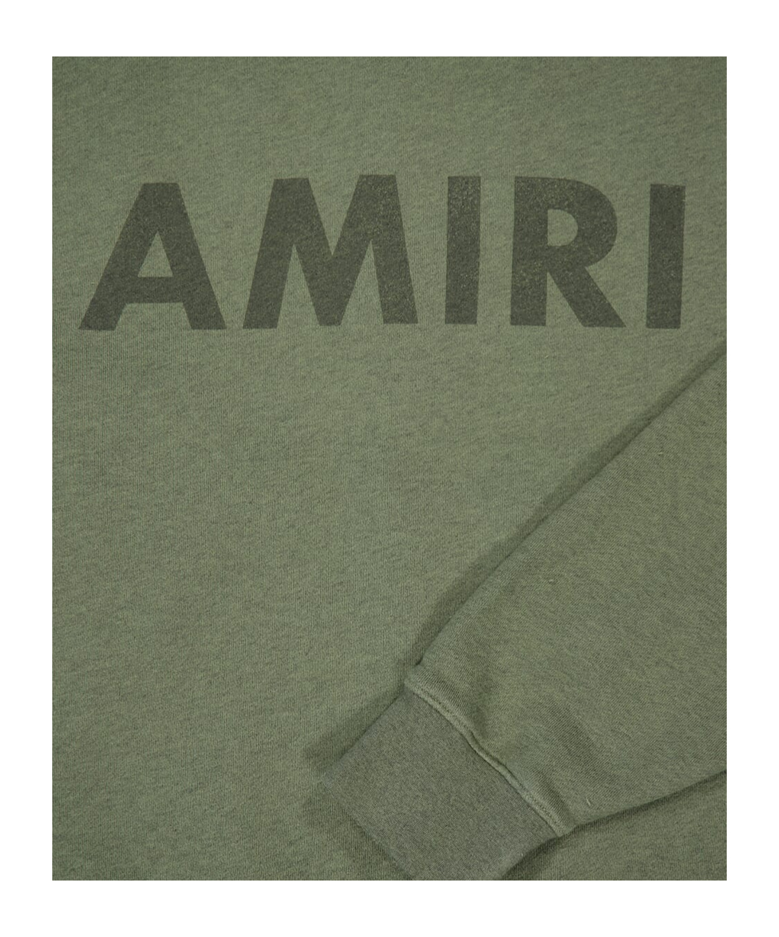 Amiri Logo-detail Frayed-hem Hoodie In Green