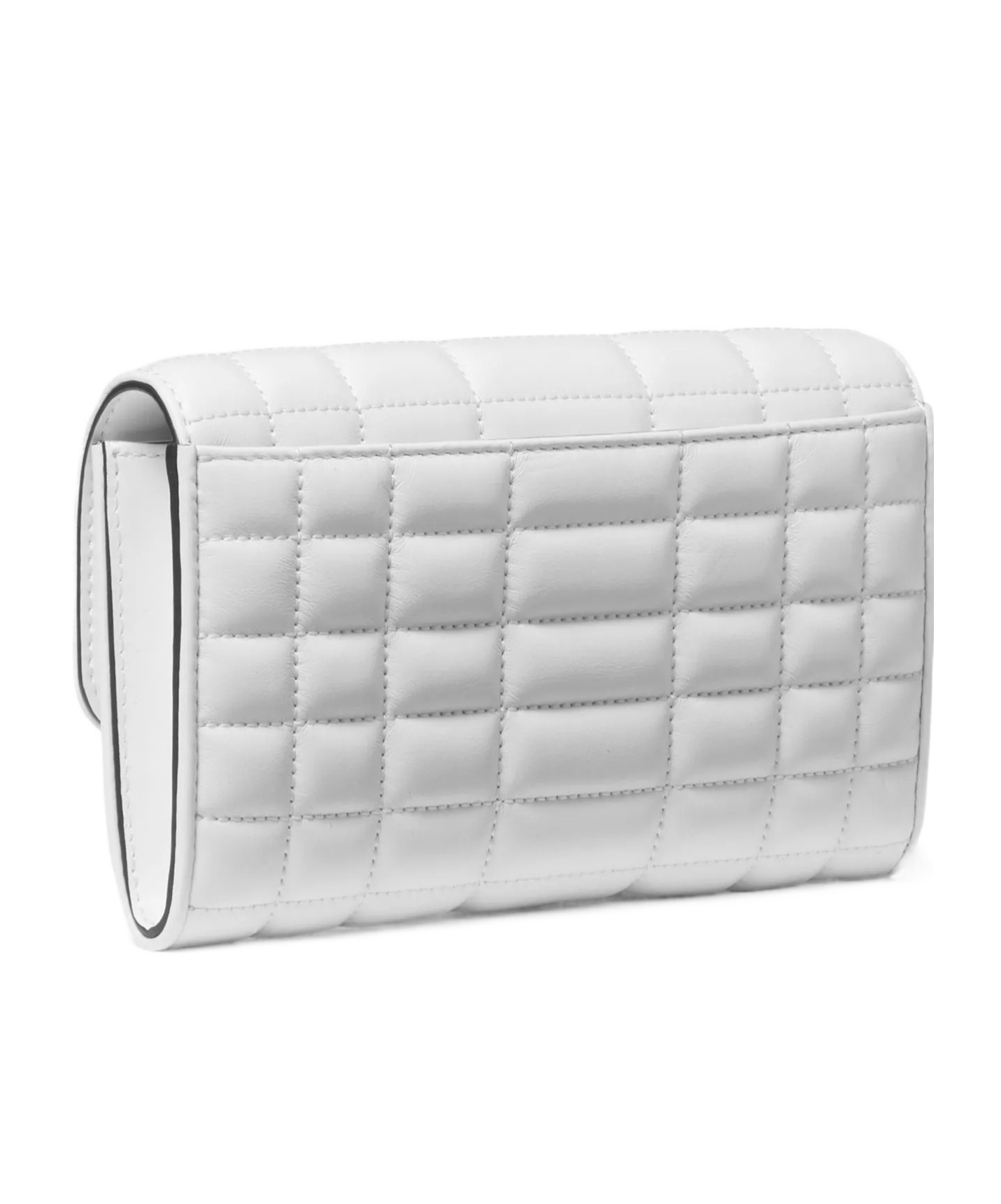 Michael Kors Large Tribeca Leather Crossbody Bag In White