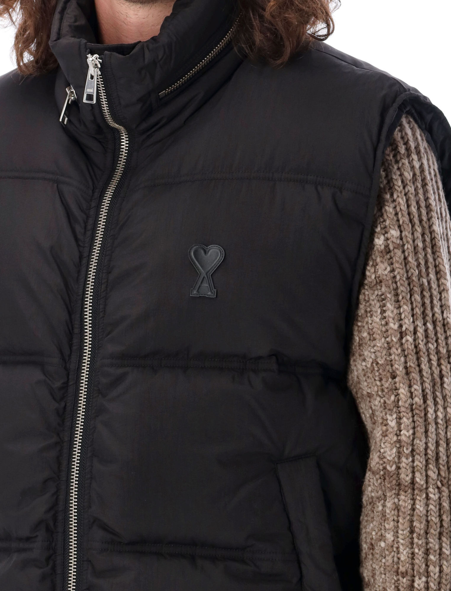 AMI ALEXANDRE MATTIUSSI AMI PARIS MONOGRAM PATCH PUFFER GILET