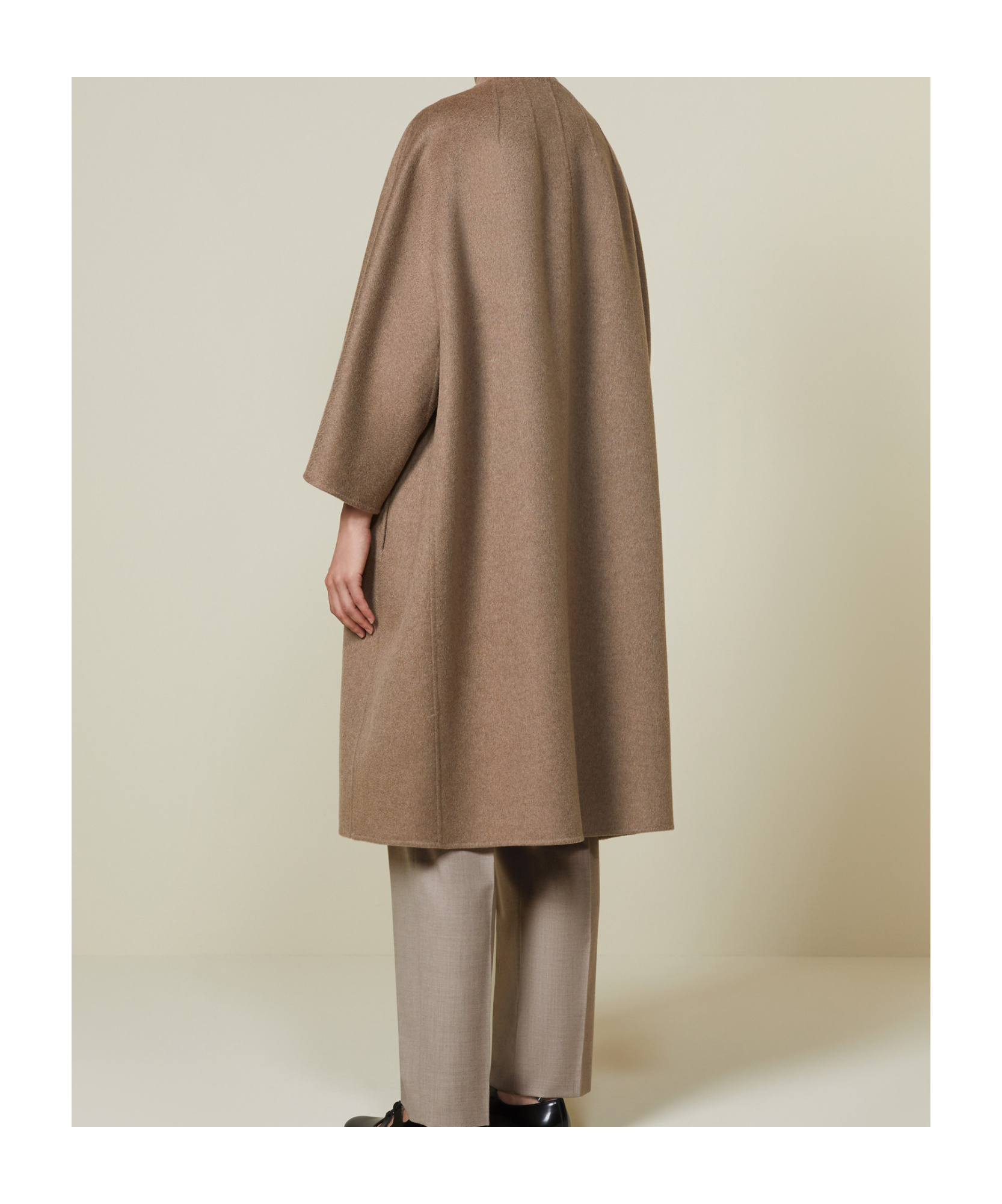 Max Mara Double Cashmere T-coat In Brown
