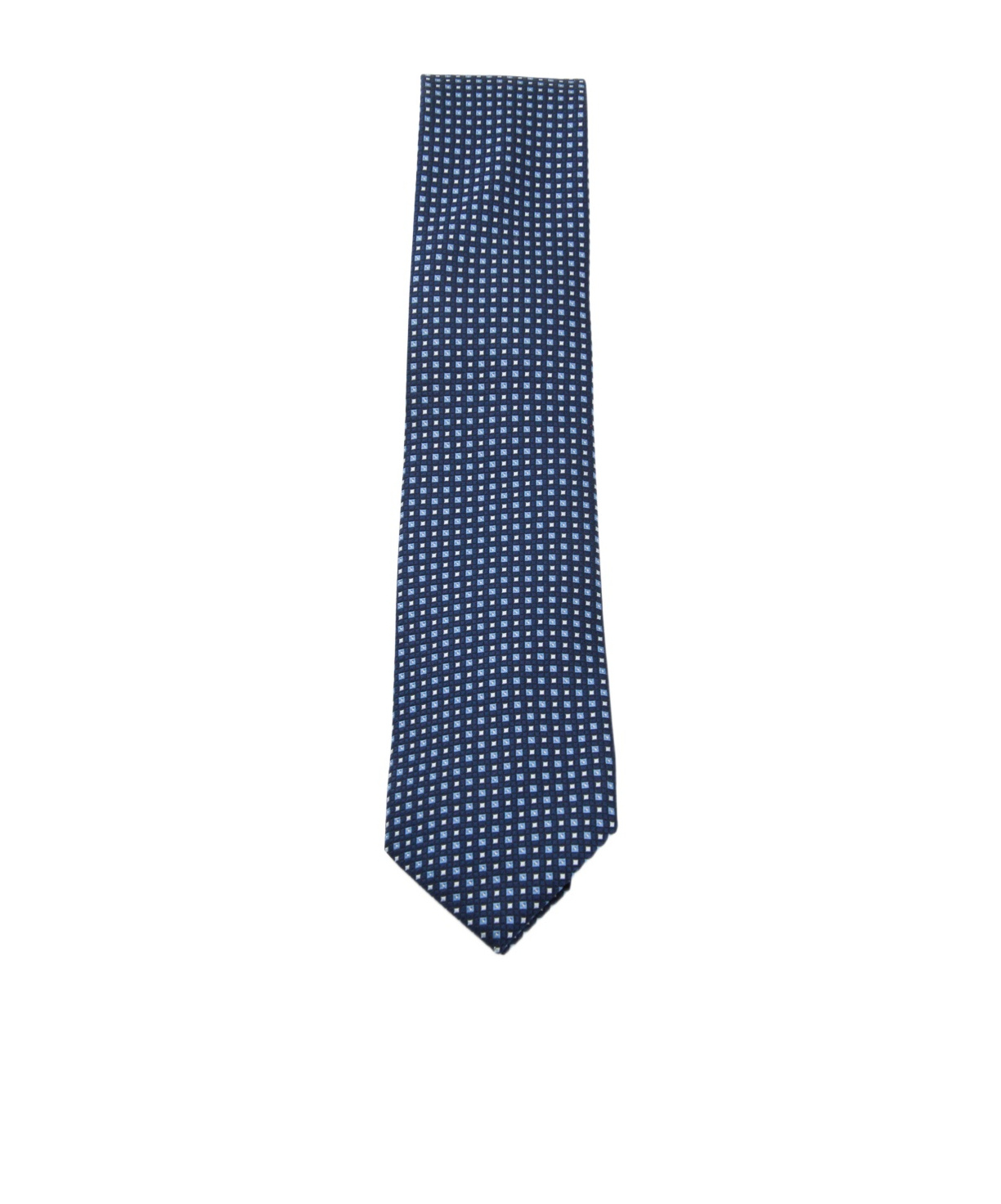 Zegna Geometric Patterned Tie Pointed Tip In Blue