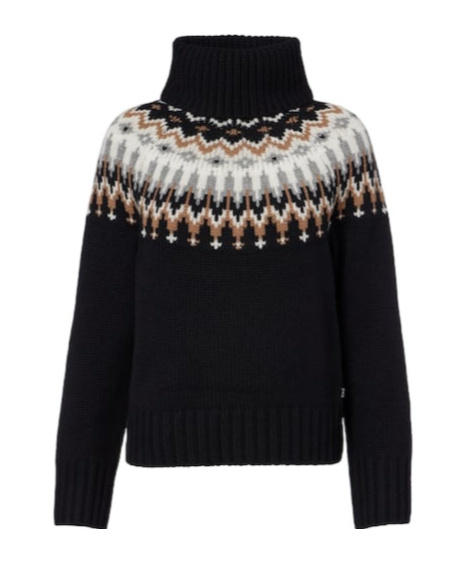 Bogner Ingrid Jacquard Cashmere Turtleneck Sweater In Black