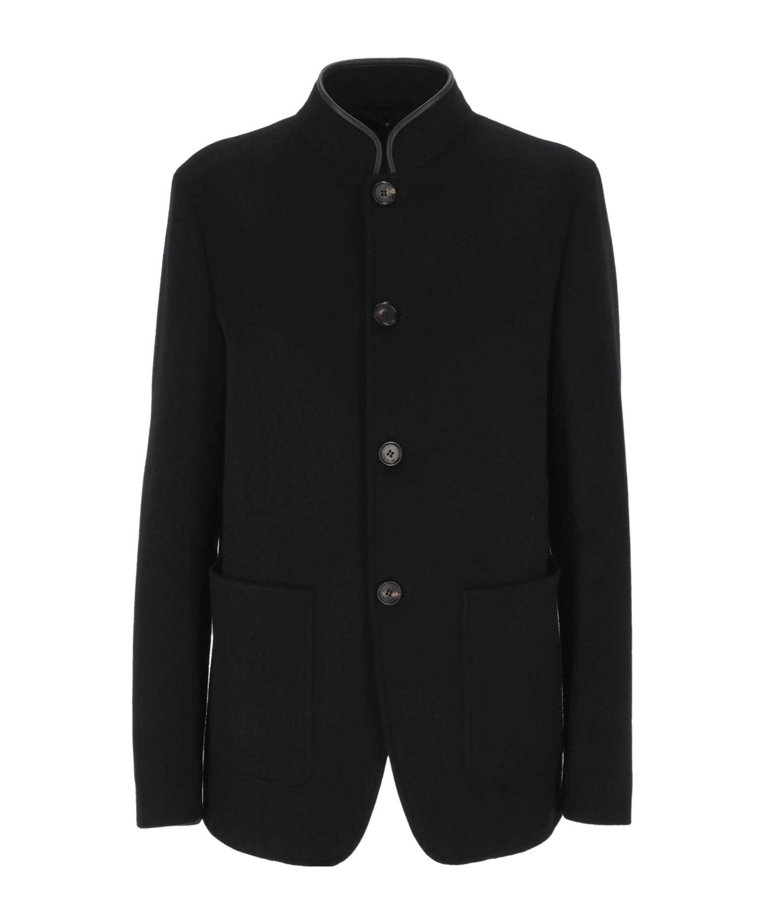 Loro Piana Long-sleeved Stand-up Collar Jacket In Black