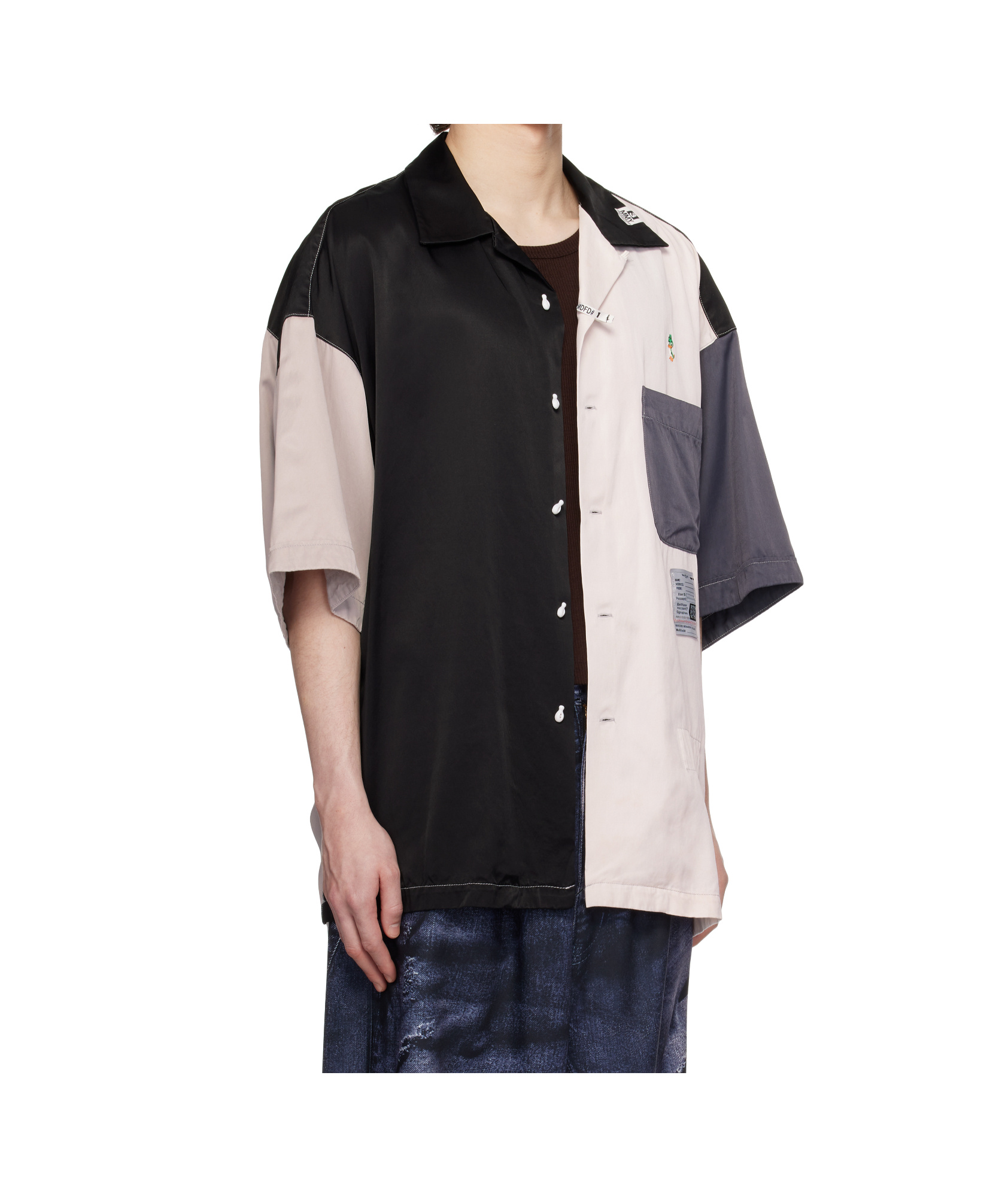 Miharayasuhiro Colour-block Shirt In Black