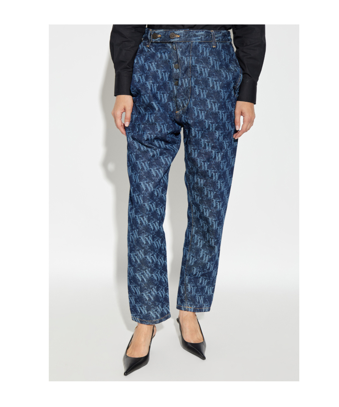 Vivienne Westwood Printed Trousers With Pockets And Loops In Blue