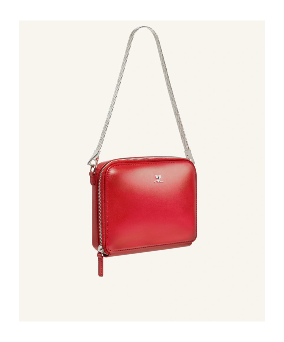 Shop Courrèges Cloud Chained Bag In Red