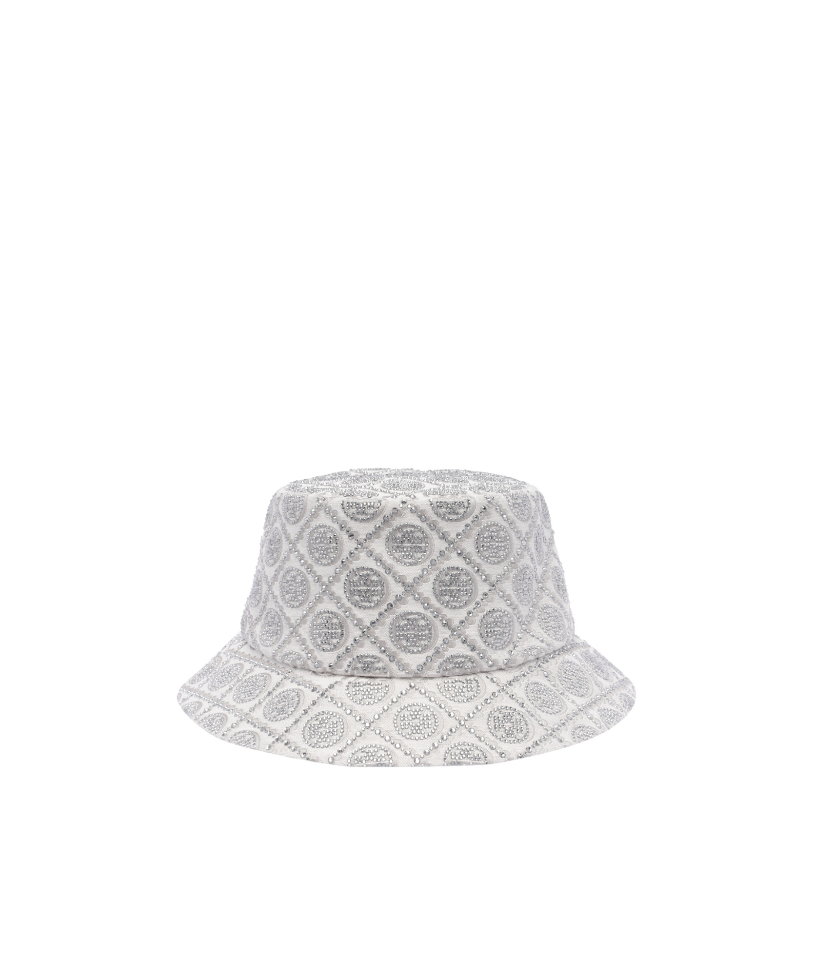 Tory Burch Crystal Embellished Wide Brim Hat In Gray