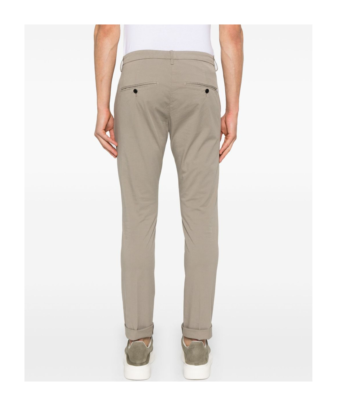 Dondup Pressed-crease Slim-fit Trousers In Nude