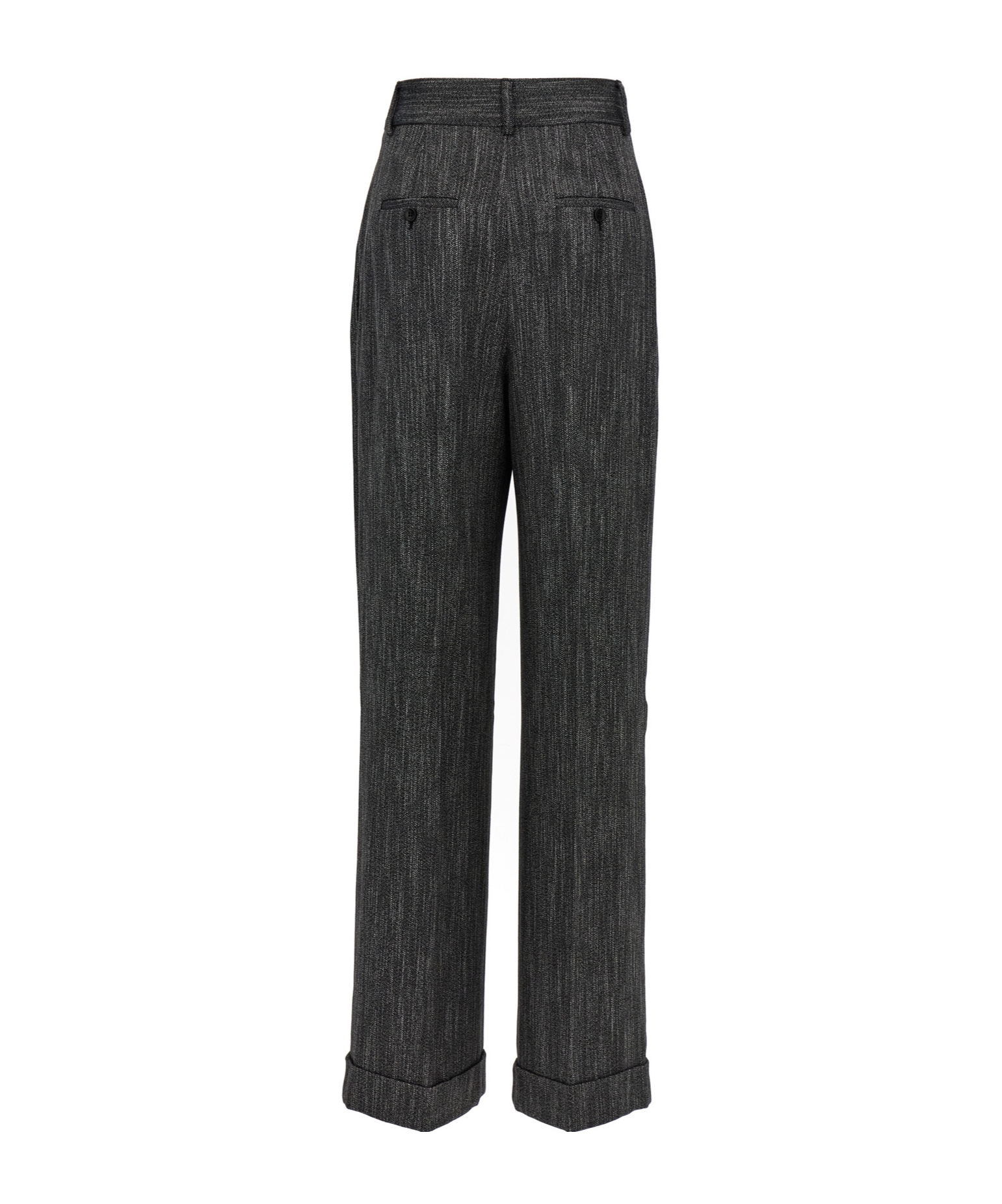 Alberta Ferretti Grey Front Pleats Pants In Black