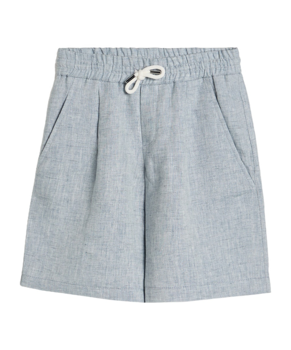 Brunello Cucinelli Linen Shorts In Gray