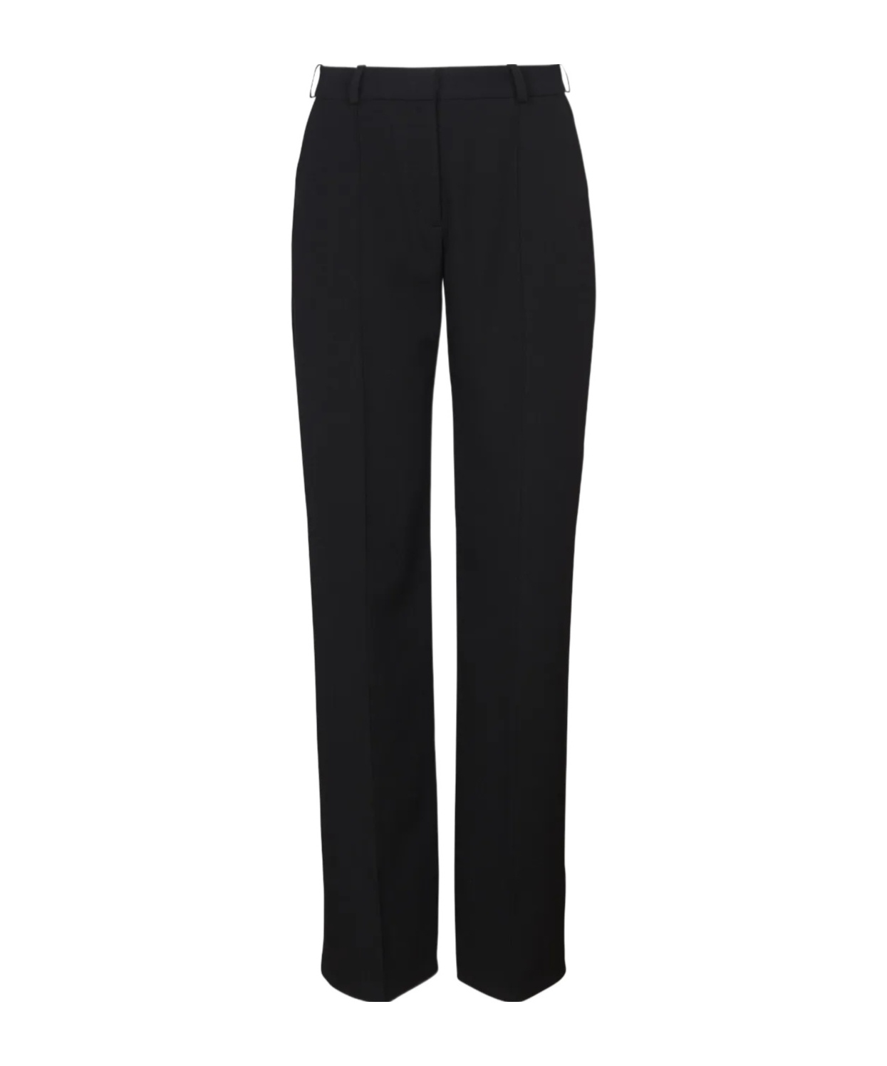 Balmain Wool Trousers With Front Pleats And Wide Leg In Black