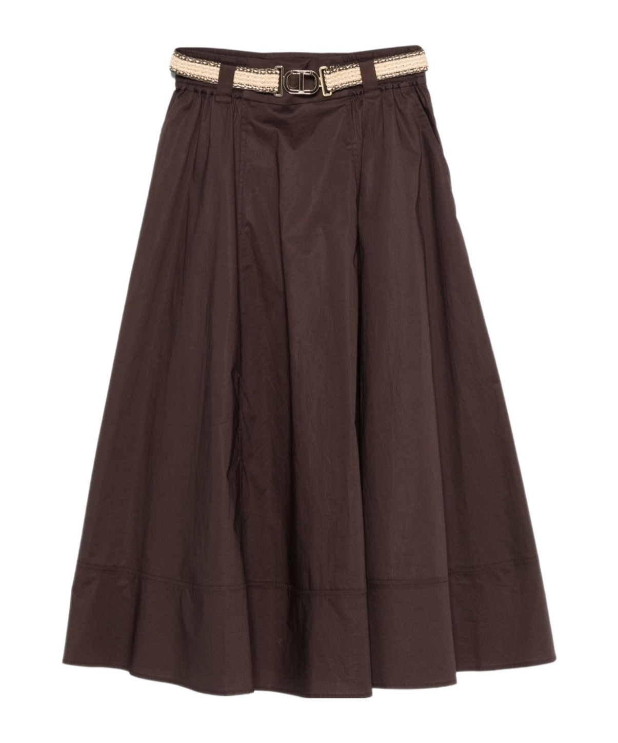 Shop Twinset Belted Midi Skirt