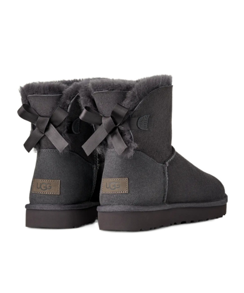 Ugg Mini Bailey Bow Ii Shearling Fur Boots In Black