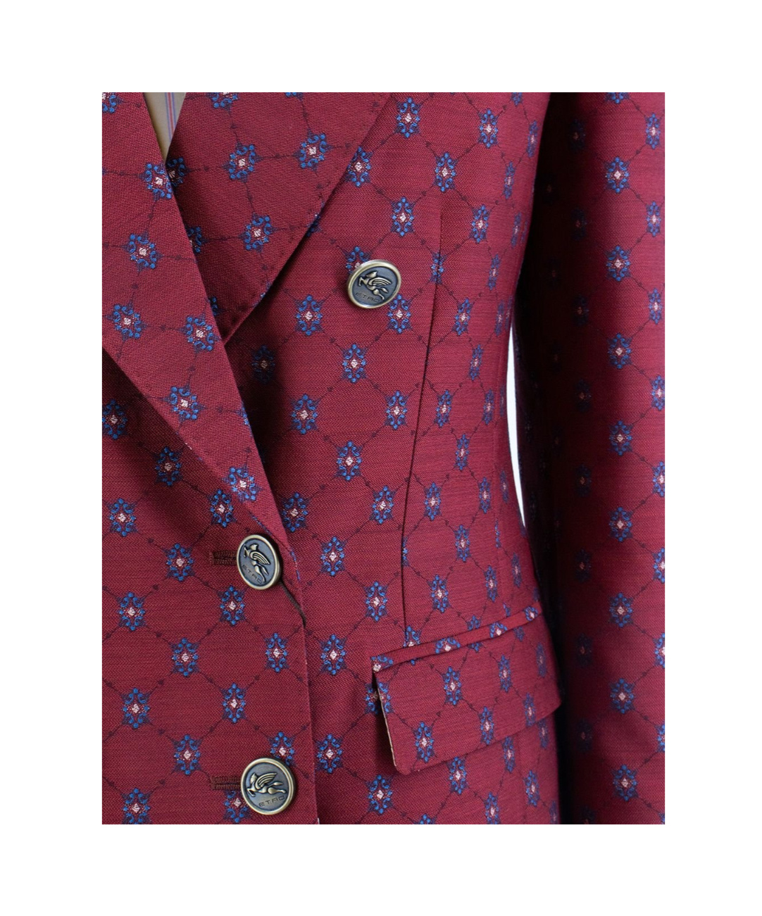 Etro Structured Lapel Buttoned Sleeve Jacket In Red
