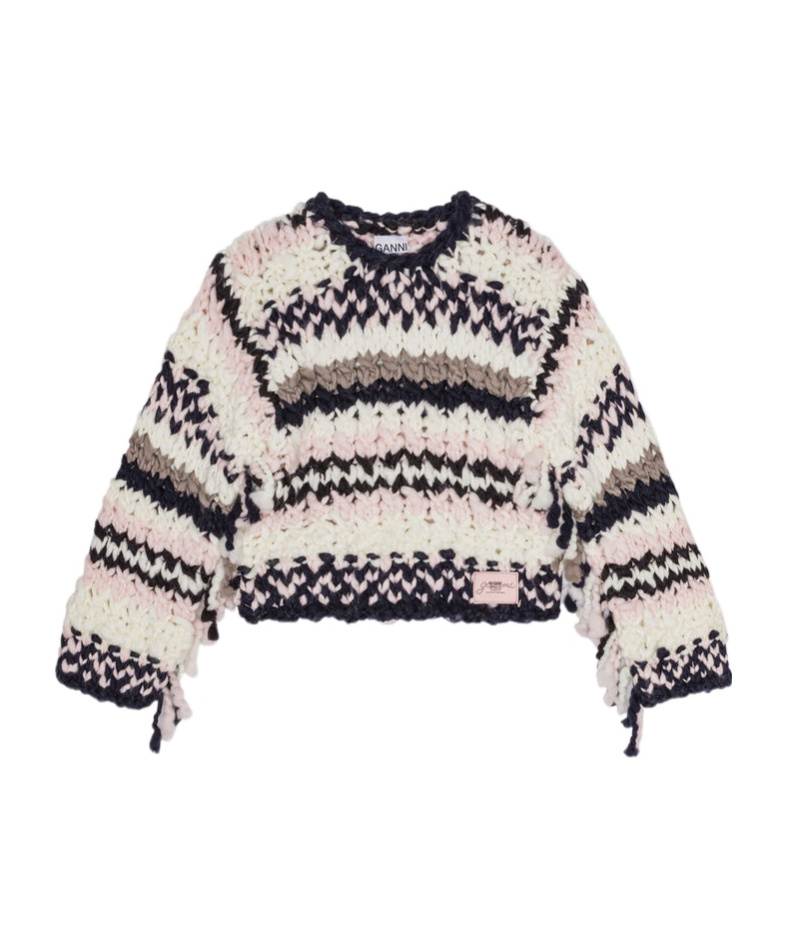 Shop Ganni Multicolour Hand-knit Jumper In Multicolor