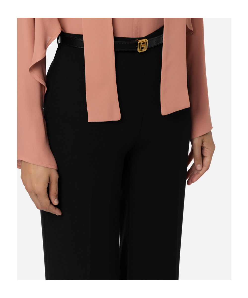 ELISABETTA FRANCHI BELTED WIDE-LEG TROUSERS