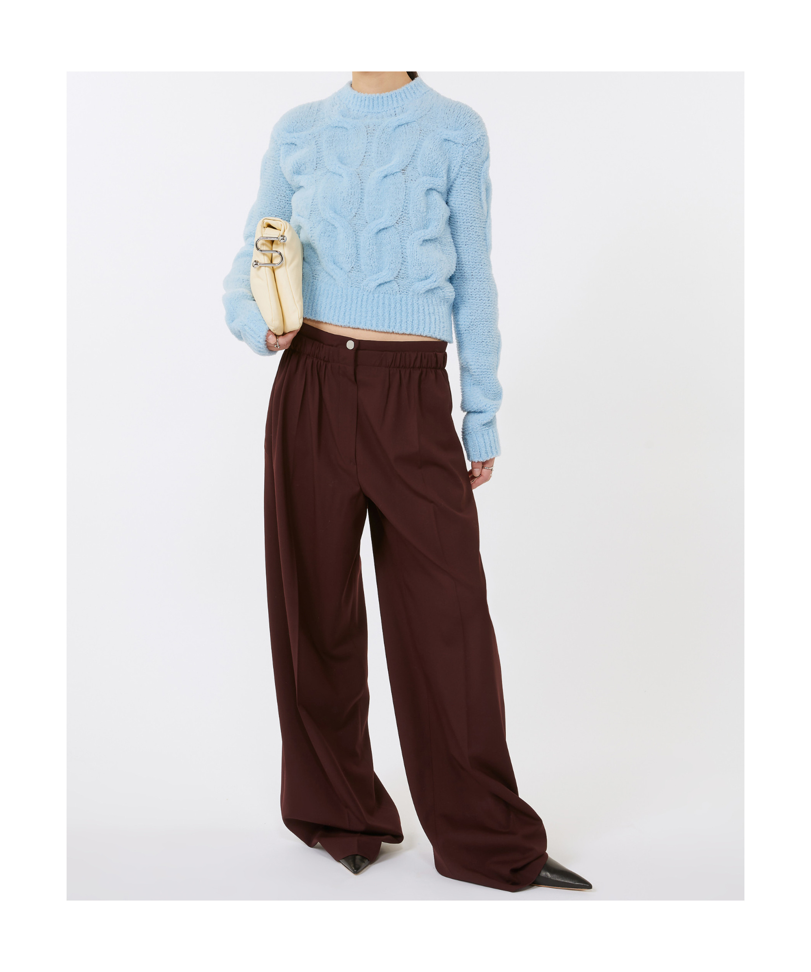 Sportmax Long-sleeved Sweater In Blue