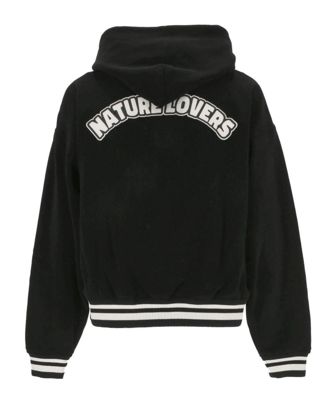 Off-white Nylon Varsity Jacket With Frontal Logo Patch In Black