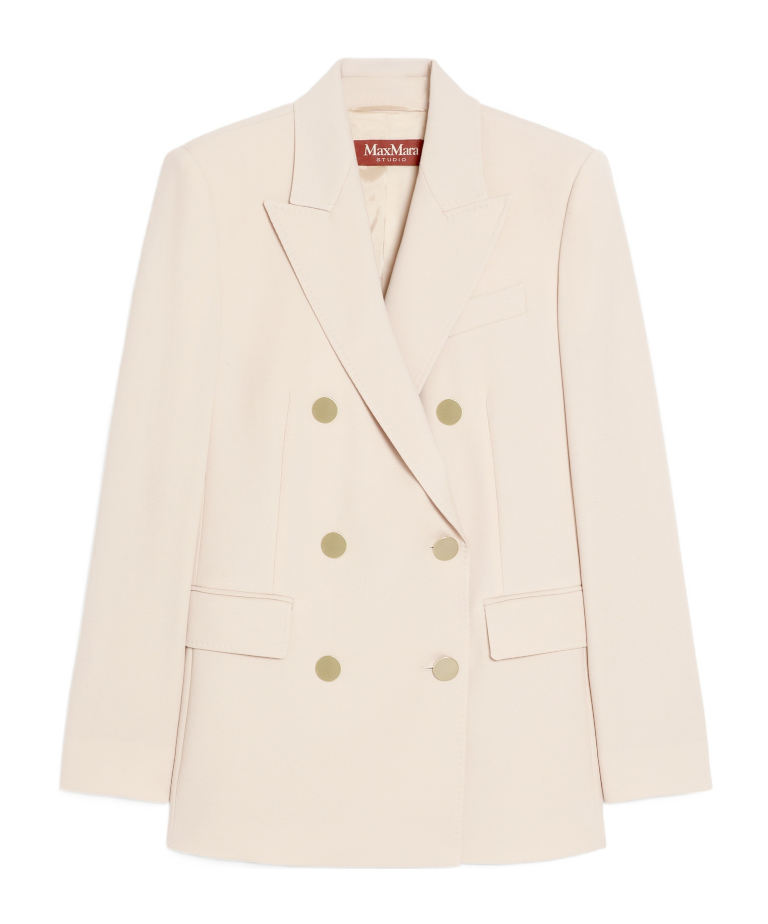 Max Mara Wool Satin Blazer In White