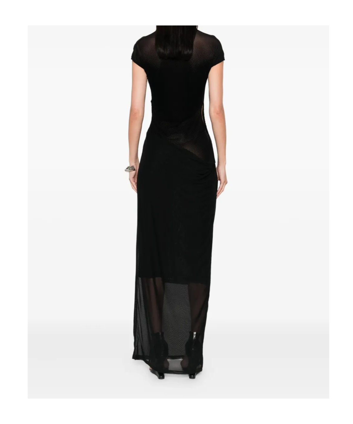Jean Paul Gaultier Women Long Dress With Inserts In Black