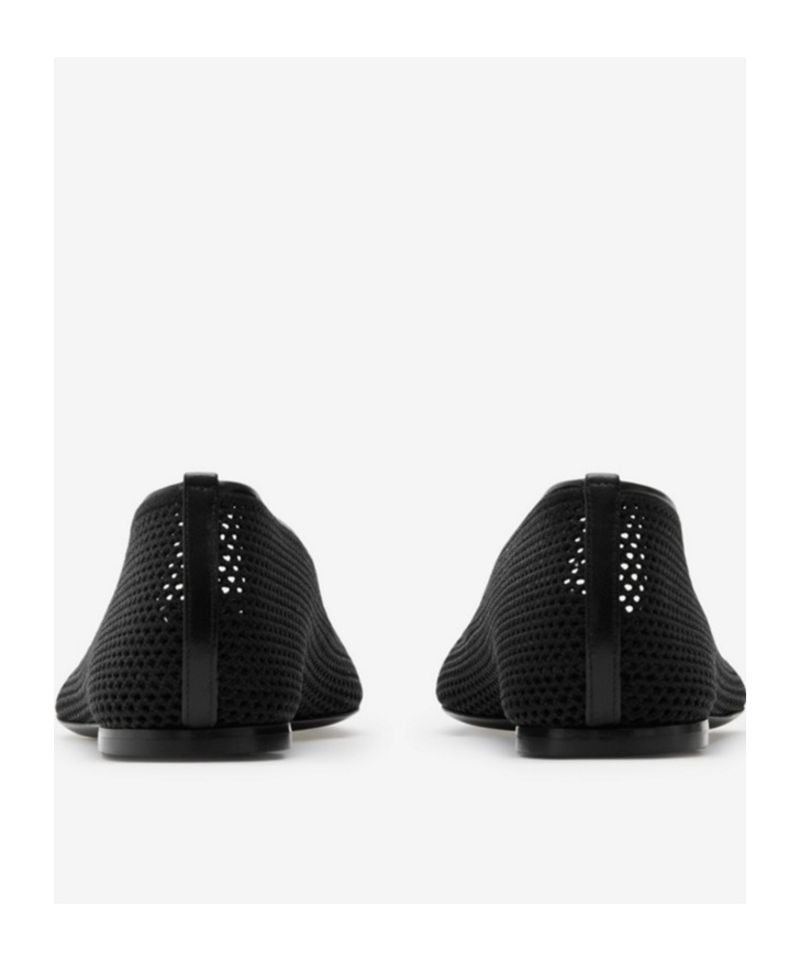 Burberry Mesh Fabric Ballerinas In Black