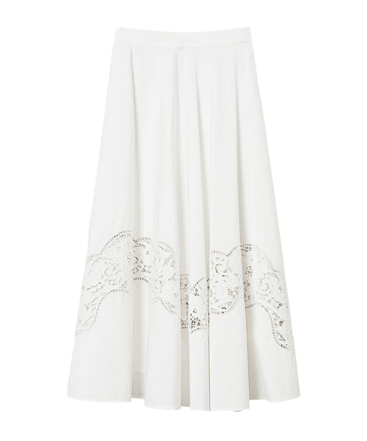 Twinset Twin-set Maxi Skirt With Delicate Lace Trim