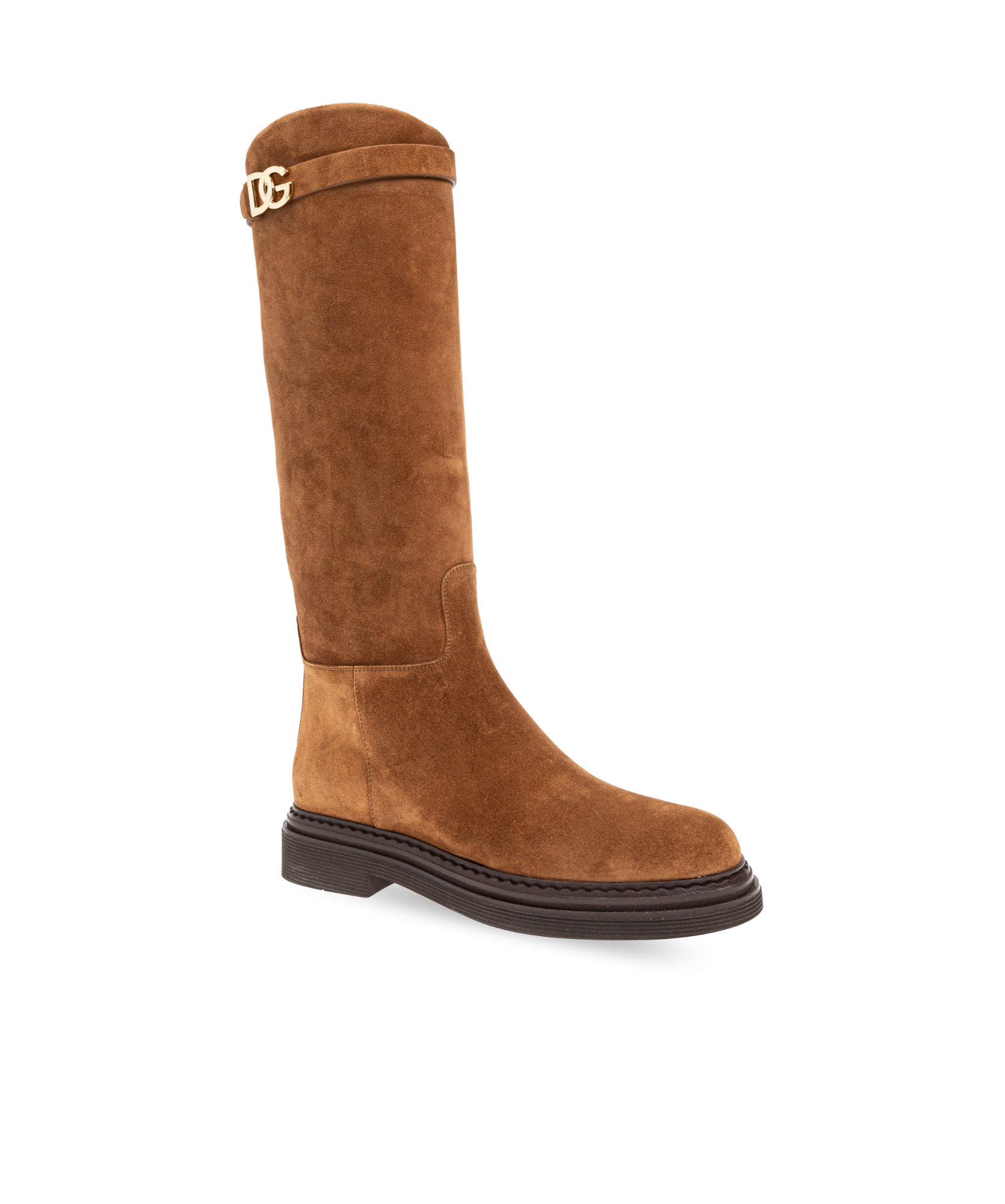 Dolce & Gabbana Round-head Boots In Brown