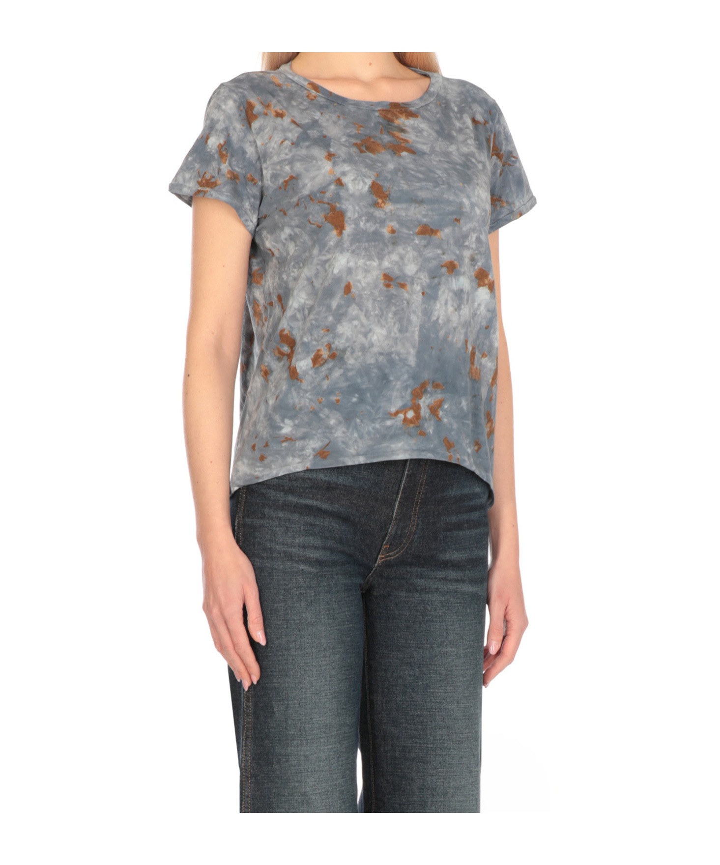Avant Toi Cotton Sweater With Contrasting Pattern In Blue
