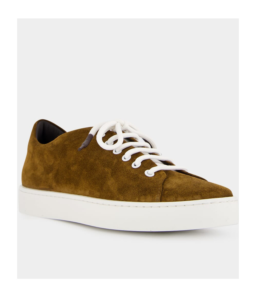 Manolo Blahnik Lace-up Low-cut Casual Shoes In Brown