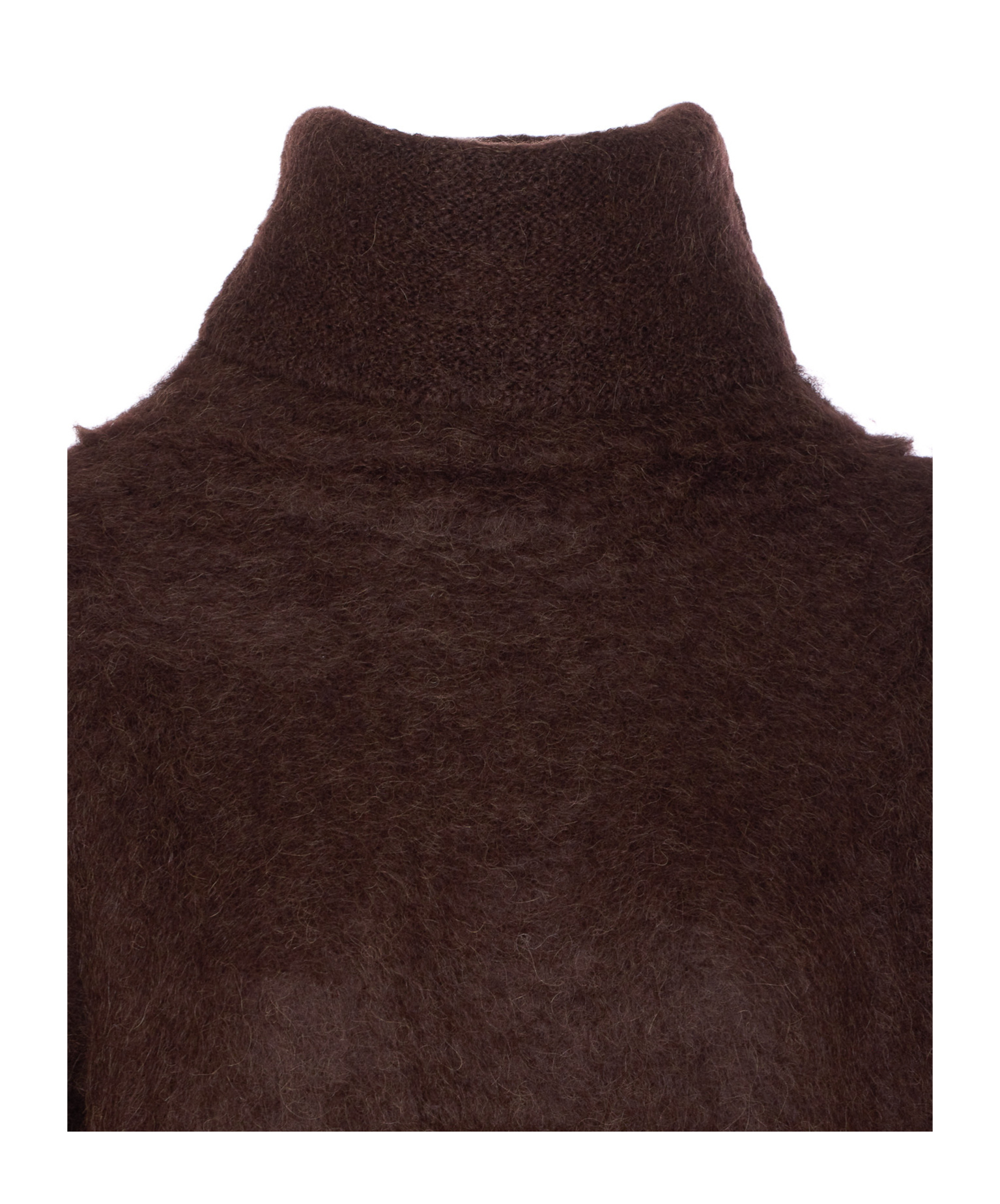 Uma Wang Soft Alpaca High Neck Oversized Knit Sweater In Brown