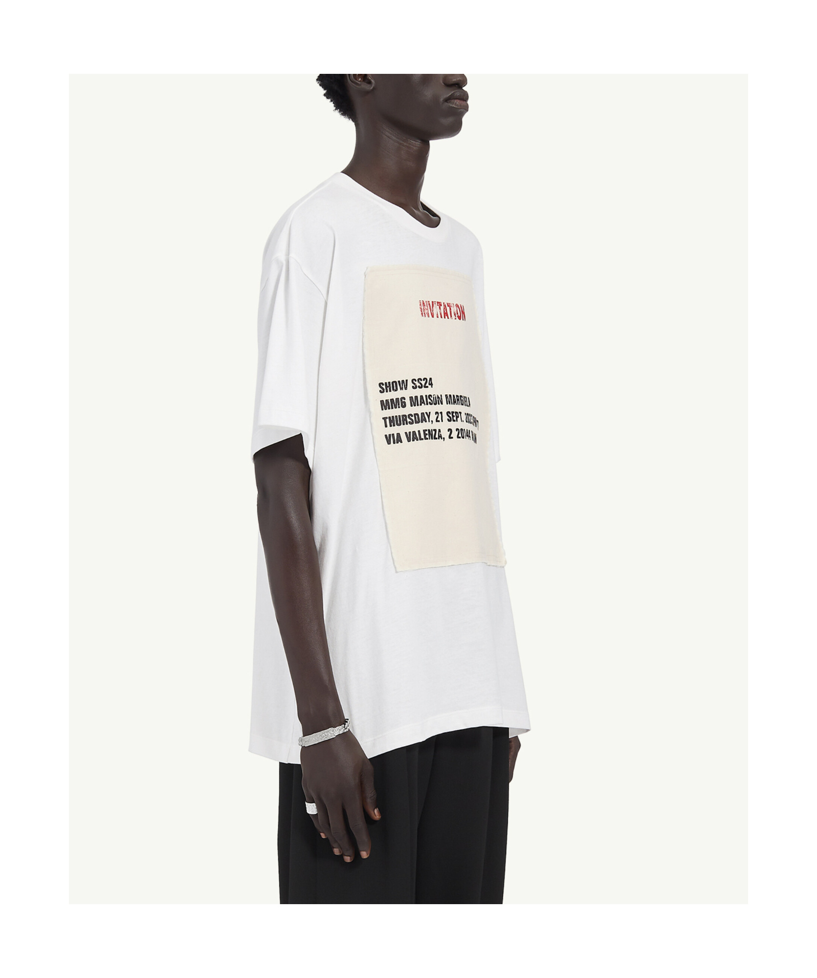 Mm6 Maison Margiela Invitation-patch Cotton T-shirt In White