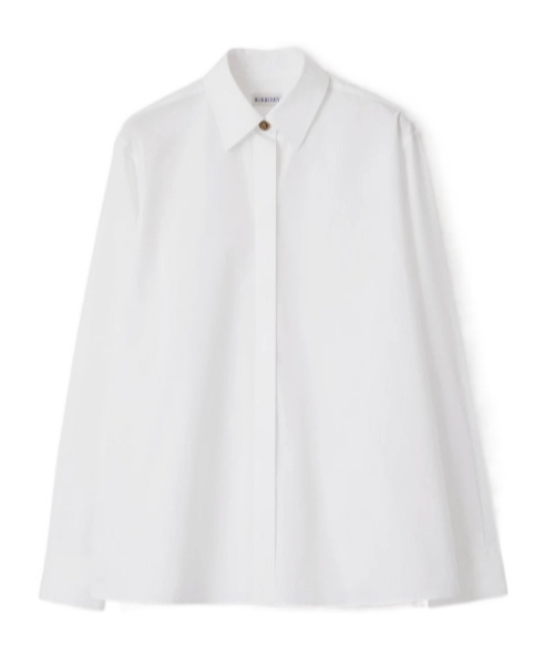 Burberry Oversized Cotton Poplin Shirt In White