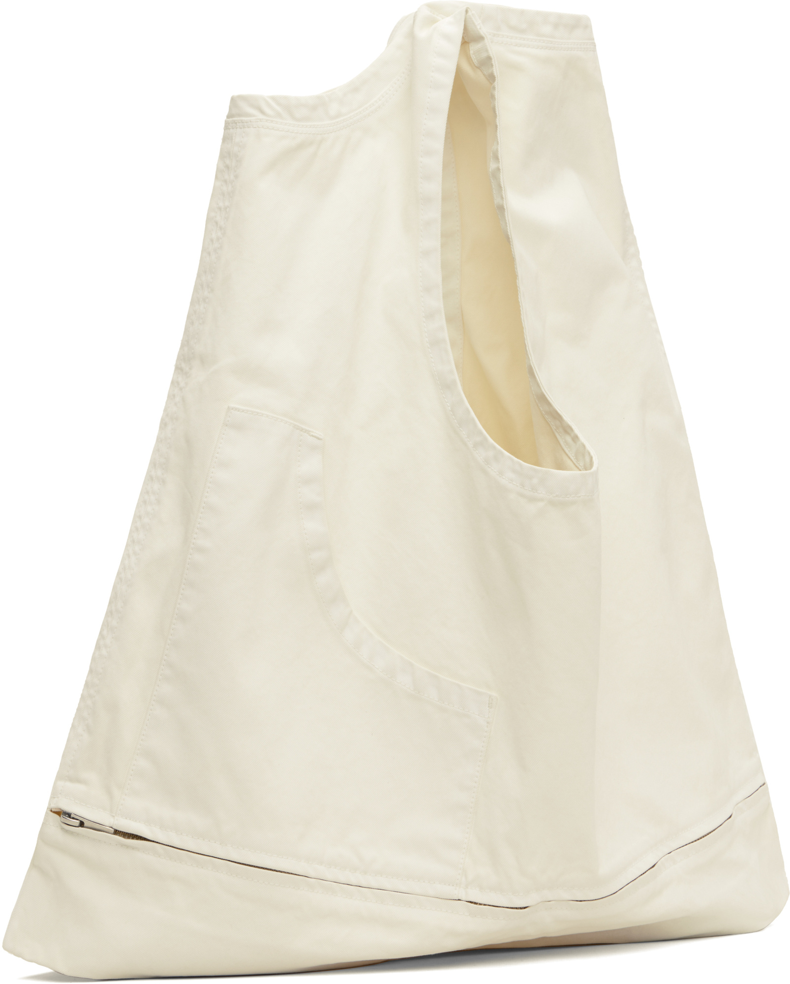 Issey Miyake Sculptural Convertible Vest Shoulder Bag In White