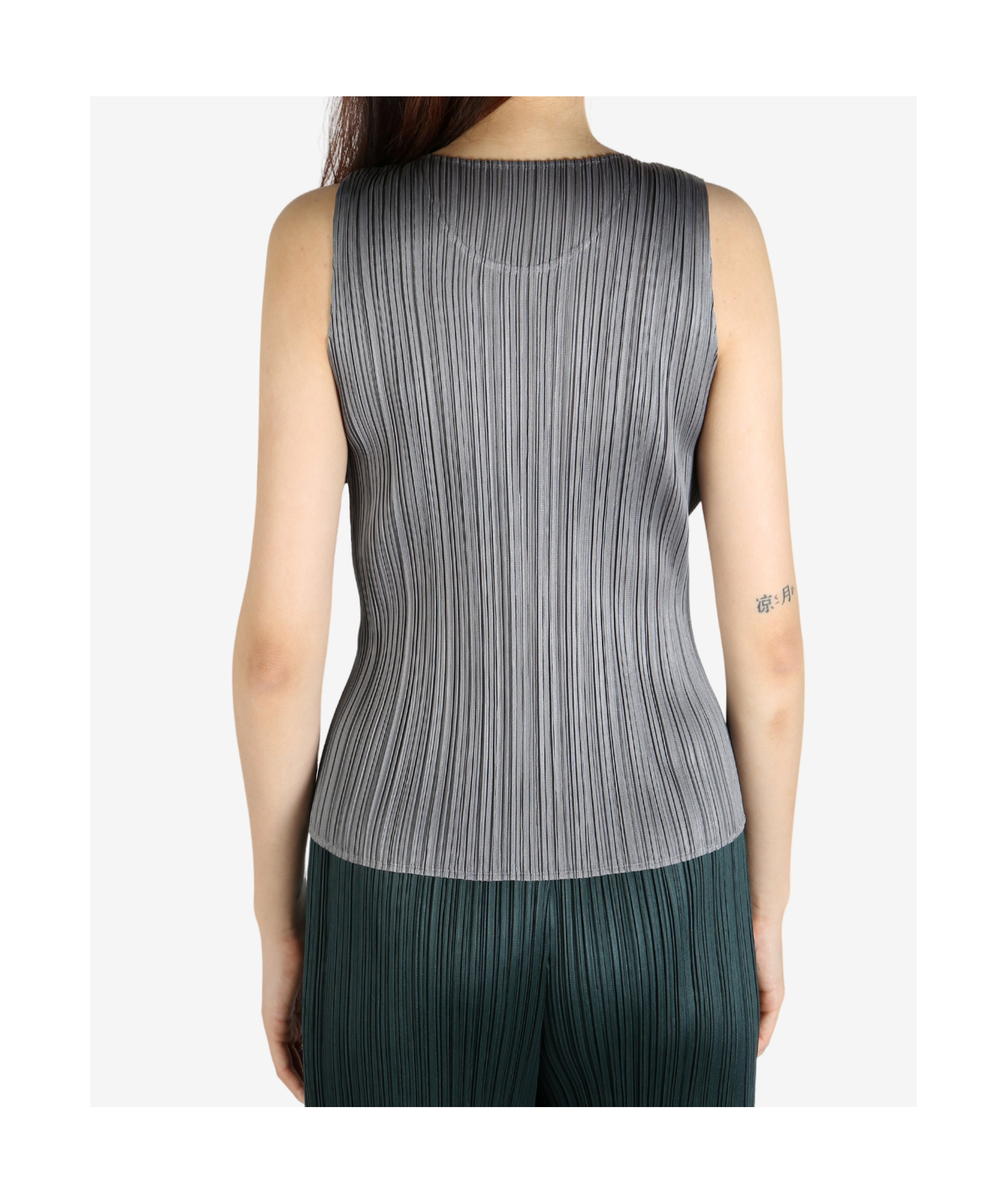 Issey Miyake Crew Neck Vest In Grey